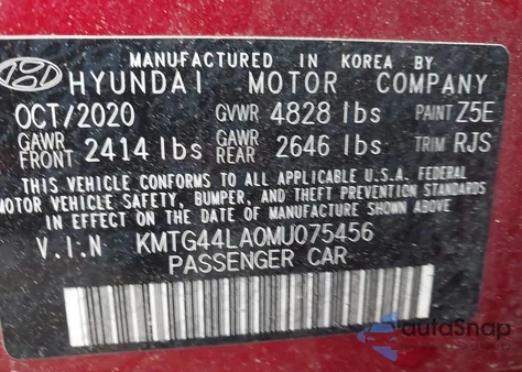 2021 Genesis G70 2.0T Awd from USA, damaged, VIN KMTG44LA0MU075456